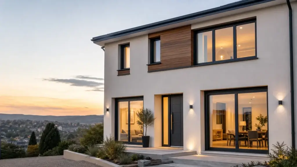 Fenêtres sur mesure dans une maison contemporaine à Saint-Étienne