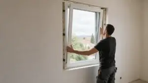 Pose d’une fenêtre PVC dans une habitation du secteur de Saint-Étienne