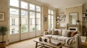 Salon rénové avec fenêtres à double vitrage sur mesure