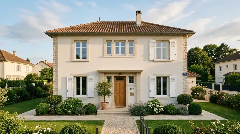 Maison rénovée équipée de fenêtres PVC double vitrage