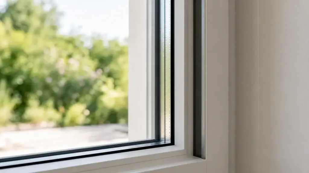 Fenêtre à double vitrage dans un intérieur lumineux