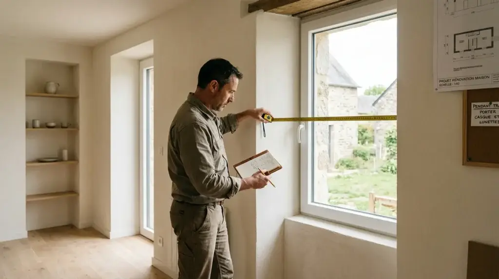 Salon lumineux équipé de fenêtres sur mesure dans une maison rénovée