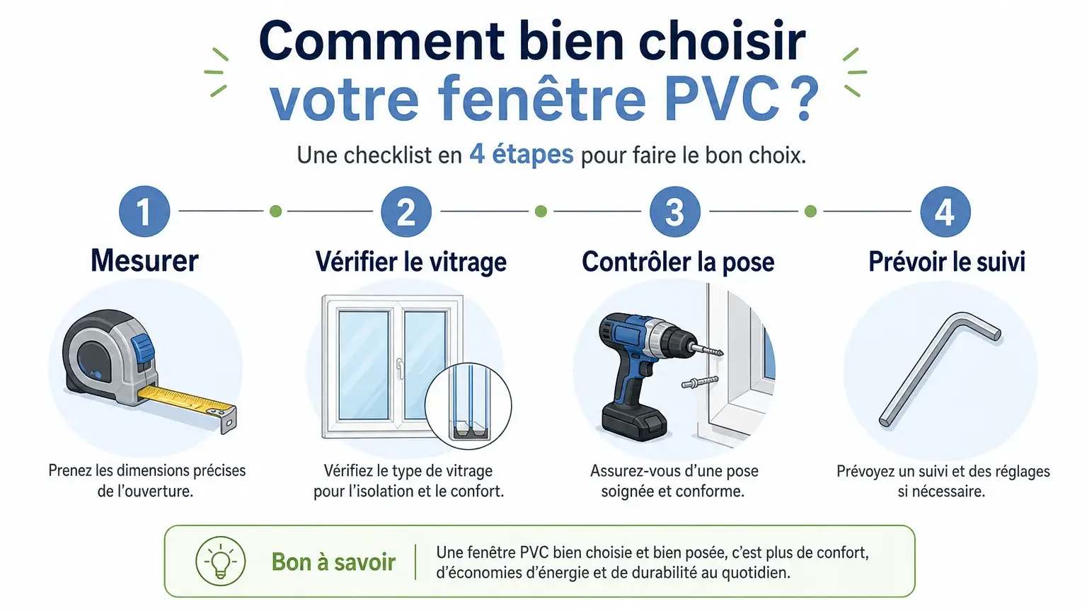 Checklist des critères à vérifier pour une fenêtre PVC