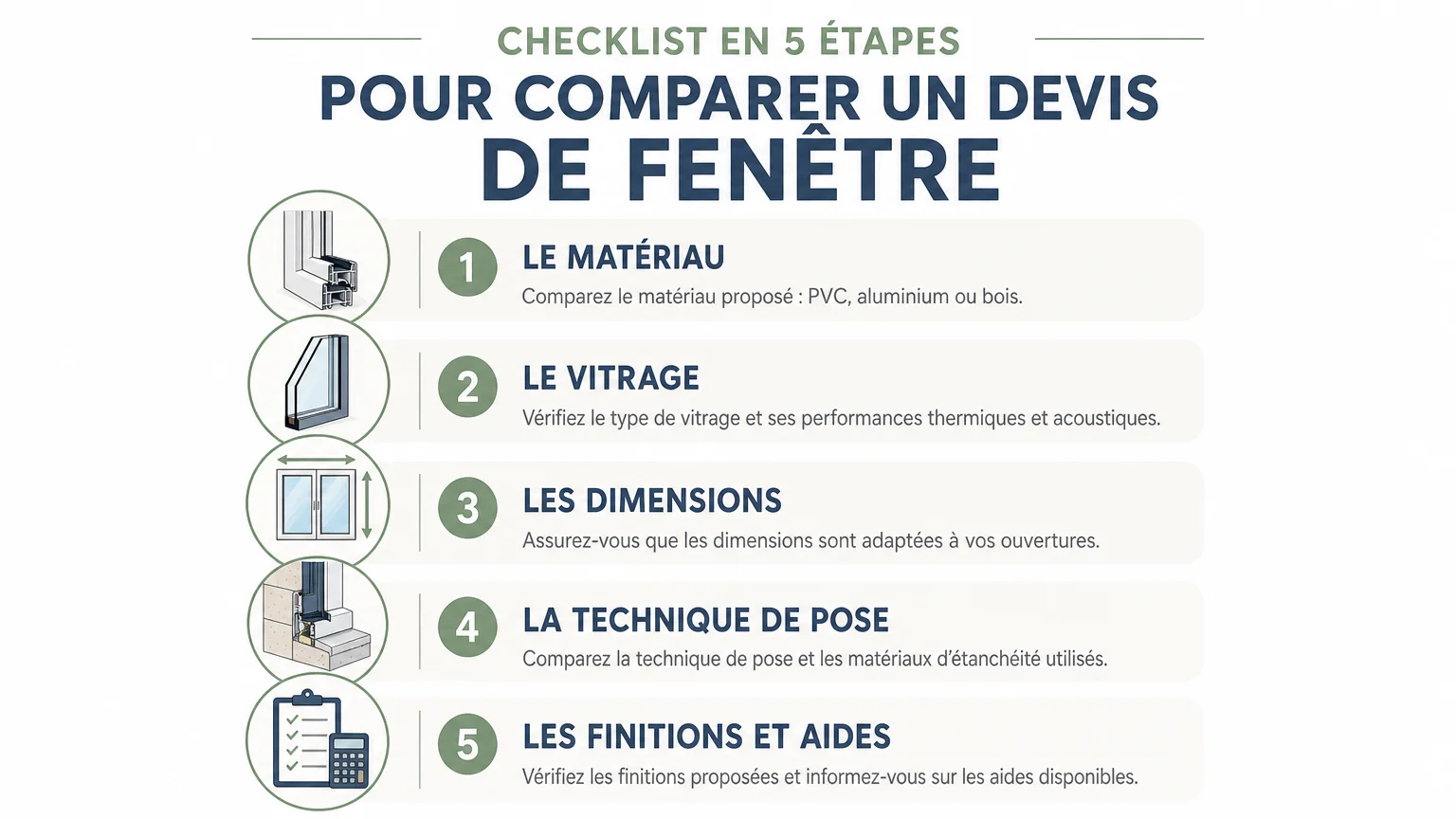 Checklist des éléments à vérifier sur un devis de pose de fenêtre