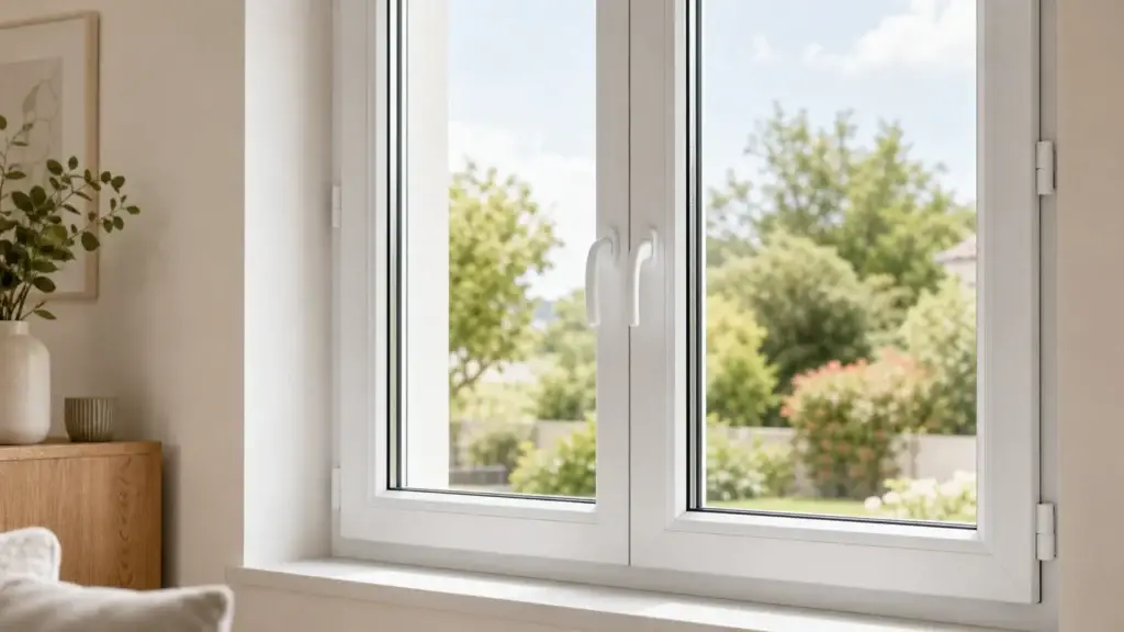 Fenêtre PVC à double vitrage dans une pièce lumineuse